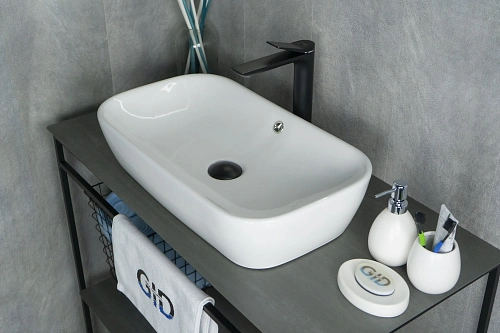 Раковина Gid N9217 51132 накладная белая 61x34x13.5 Раковина Gid N9217 51132 накладная белая 61x34x13.5