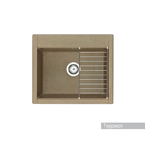 Кухонная мойка Aquaton Делия 60 1A715232LD270 из литого мрамора, прямоугольная, терракотовая Кухонная мойка Aquaton Делия 60 1A715232LD270 из литого мрамора, прямоугольная, терракотовая