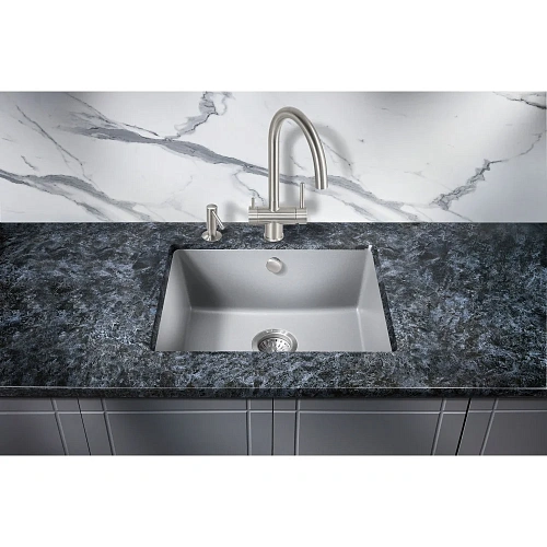 Кухонная мойка Milacio Leon 55 Cuarzo (MC.77083), серый металлик Кухонная мойка Milacio Leon 55 Cuarzo (MC.77083), серый металлик