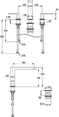 Смеситель для раковины Kludi RENON 42393N075 брашированное золото Смеситель для раковины Kludi RENON 42393N075 брашированное золото