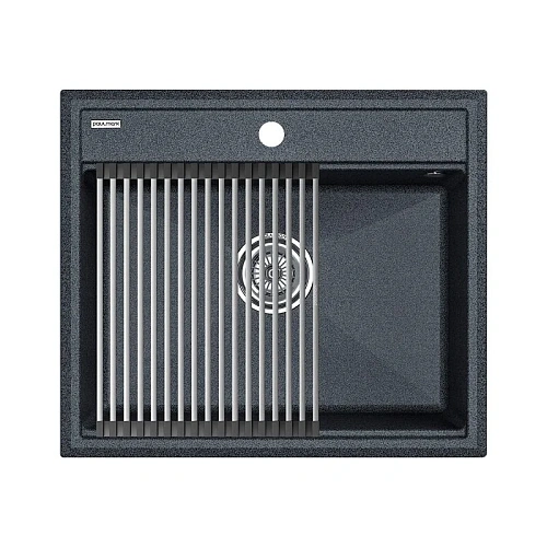 Кухонная мойка Paulmark STEPIA 60 с ролл-матом STEP брашированная PM115951-DG+R375-BS Кухонная мойка Paulmark STEPIA 60 с ролл-матом STEP брашированная PM115951-DG+R375-BS