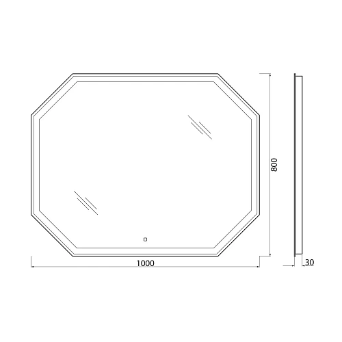 Зеркало BelBagno SPC-OTT-1000-800-LED-TCH 12W 220-240V 1000x30x800 с подсветкой и сенсорным выключателем Зеркало BelBagno SPC-OTT-1000-800-LED-TCH 12W 220-240V 1000x30x800 с подсветкой и сенсорным выключателем