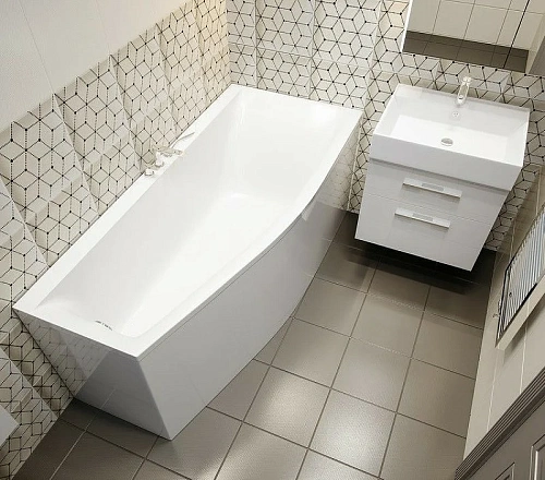 Ванна из искусственного камня Astra-Form Скат Правая 170x75 01010015 Ванна из искусственного камня Astra-Form Скат Правая 170x75 01010015