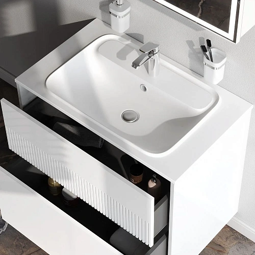 Тумба под раковину AM.PM Func M8FFUX0802WM push-to-open, 80 см, белый матовый Тумба под раковину AM.PM Func M8FFUX0802WM push-to-open, 80 см, белый матовый