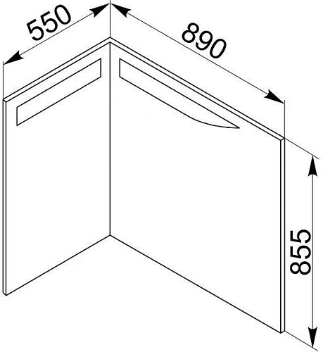 Зеркало De Aqua Трио Люкс 90 L белый 184503 Зеркало De Aqua Трио Люкс 90 L белый 184503