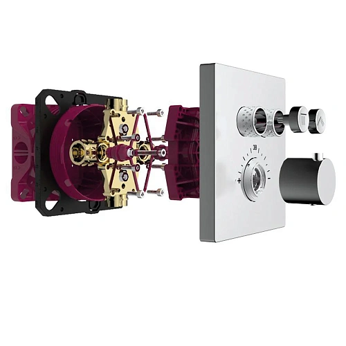 Переключатель потоков AQUAme AQM8801CR встраиваемый термостатна 2 потребителя, хром Переключатель потоков AQUAme AQM8801CR встраиваемый термостатна 2 потребителя, хром