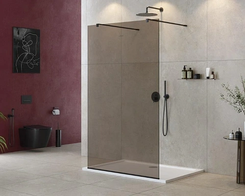 Душевая перегородка CEZARES LIBERTA-L-2-120-120-BR-NERO 120см стекло тонированное (бронза), профиль черный Душевая перегородка CEZARES LIBERTA-L-2-120-120-BR-NERO 120см стекло тонированное (бронза), профиль черный