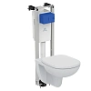 Комплект 3 в 1 Ideal Standard W440101 с подвесным унитазом TEMPO T331101, сиденьем T679401 и инсталл Комплект 3 в 1 Ideal Standard W440101 с подвесным унитазом TEMPO T331101, сиденьем T679401 и инсталл