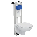 Комплект 3 в 1 Ideal Standard W440101 с подвесным унитазом TEMPO T331101, сиденьем T679401 и инсталл Комплект 3 в 1 Ideal Standard W440101 с подвесным унитазом TEMPO T331101, сиденьем T679401 и инсталл