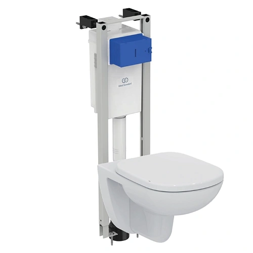 Комплект 3 в 1 Ideal Standard W440101 с подвесным унитазом TEMPO T331101, сиденьем T679401 и инсталл Комплект 3 в 1 Ideal Standard W440101 с подвесным унитазом TEMPO T331101, сиденьем T679401 и инсталл