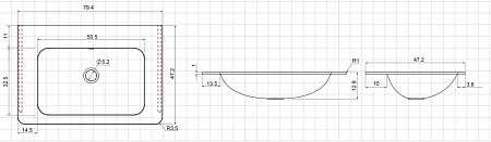 Раковина Vincea VCB-2VP800W белая Раковина Vincea VCB-2VP800W белая