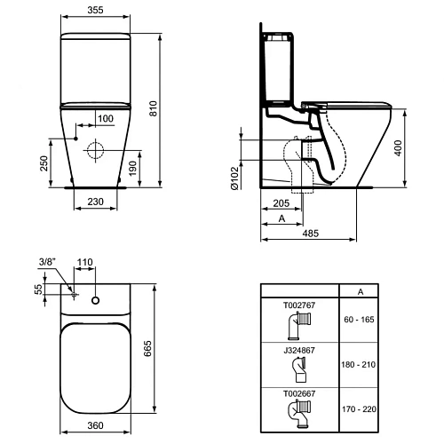 Чаша напольного унитаза Ideal Standard TONIC II AquaBlade K316801 с сиденьем Чаша напольного унитаза Ideal Standard TONIC II AquaBlade K316801 с сиденьем