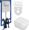 Комплект Унитаз подвесной STWORKI Ларвик 5512 безободковый с микролифтом + Система инсталляции для у 588966