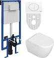 Комплект Унитаз подвесной STWORKI Ларвик 5512 безободковый с микролифтом + Система инсталляции для у 588966 Комплект Унитаз подвесной STWORKI Ларвик 5512 безободковый с микролифтом + Система инсталляции для у 588966