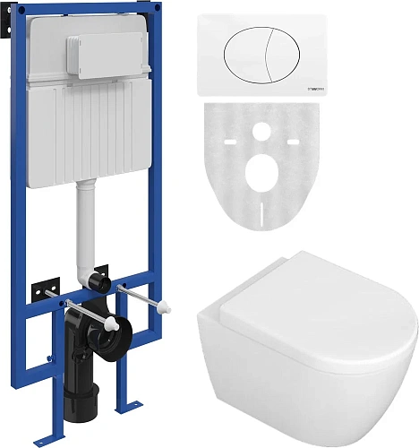 Комплект Унитаз подвесной STWORKI Ларвик 5512 безободковый с микролифтом + Система инсталляции для у 588966 Комплект Унитаз подвесной STWORKI Ларвик 5512 безободковый с микролифтом + Система инсталляции для у 588966