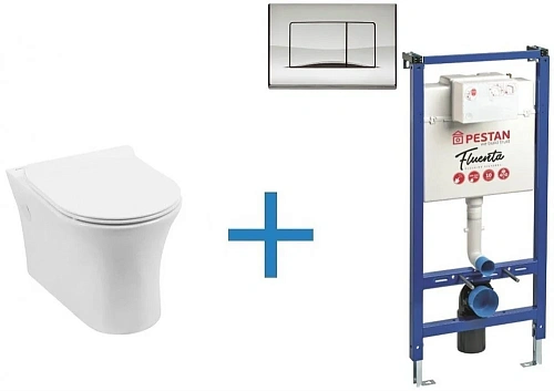 Комплект унитаза с инсталляцией Aquanet Rimless Roll-W CL-12249D (инсталляция Pestan Fluenta SET4000 Roll-W + SET40006356AC Комплект унитаза с инсталляцией Aquanet Rimless Roll-W CL-12249D (инсталляция Pestan Fluenta SET4000 Roll-W + SET40006356AC