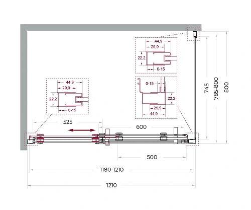 Душевой уголок BelBagno MARINO-2-AH-1-120/80-C-GM 120x80 см, профиль оружейная сталь, стекло прозрачное Душевой уголок BelBagno MARINO-2-AH-1-120/80-C-GM 120x80 см, профиль оружейная сталь, стекло прозрачное