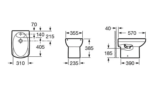 Биде напольное Roca Dama Senso 357514000 Биде напольное Roca Dama Senso 357514000