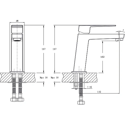 Смеситель для раковины Rush Thira TR3625-11 хром Смеситель для раковины Rush Thira TR3625-11 хром
