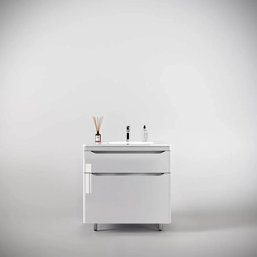 Тумба под раковину Style Line Марелла 80 Люкс антискрейтч белый глянец, PLUS напольная СС-00002402 Тумба под раковину Style Line Марелла 80 Люкс антискрейтч белый глянец, PLUS напольная СС-00002402