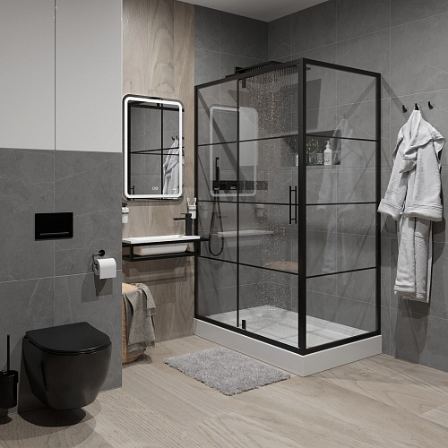 Душевой уголок Niagara Nova NG-0220-08 BLACK (1200х800х1950) прямоугольная, дверь распашная _02200832BLACK Душевой уголок Niagara Nova NG-0220-08 BLACK (1200х800х1950) прямоугольная, дверь распашная _02200832BLACK