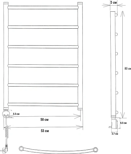 Полотенцесушитель электрический EWRIKA Сафо D 80х50 L, состаренная бронза 465817 Полотенцесушитель электрический EWRIKA Сафо D 80х50 L, состаренная бронза 465817