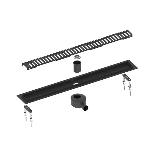 Душевой лоток Timo Drain System 800 с вставкой "lines", Чёрный Душевой лоток Timo Drain System 800 с вставкой "lines", Чёрный