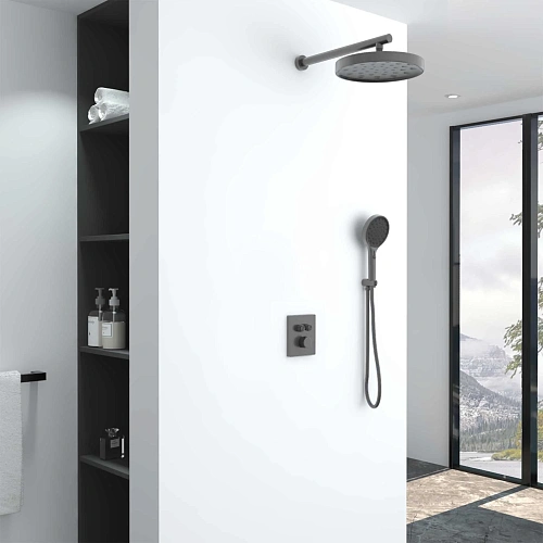 Душевая система Vincea Inspire VSFW-3I21MT2GM встраиваемый, термостат, вороненая сталь Душевая система Vincea Inspire VSFW-3I21MT2GM встраиваемый, термостат, вороненая сталь