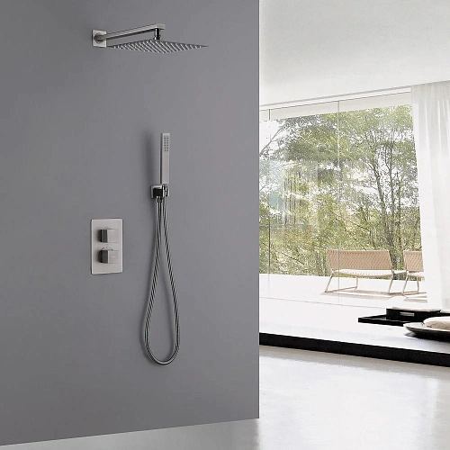 Душевая система ABBER Daheim AF8251NG скрытого монтажа без излива, термостат, никель Душевая система ABBER Daheim AF8251NG скрытого монтажа без излива, термостат, никель