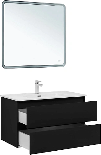 Тумба под раковину Aquanet Вега 2.0 90 черный 00337956 подвесная Тумба под раковину Aquanet Вега 2.0 90 черный 00337956 подвесная