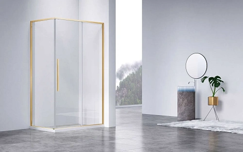 Душевой уголок Vincea Slim-N VSR-4SN9013CLG, 1300x900, брашированное золото, стекло прозрачное Душевой уголок Vincea Slim-N VSR-4SN9013CLG, 1300x900, брашированное золото, стекло прозрачное