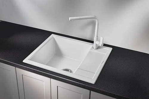Кухонная мойка Granula 6002, АРКТИК (БЕЛЫЙ), кварц 600х500 Кухонная мойка Granula 6002, АРКТИК (БЕЛЫЙ), кварц 600х500