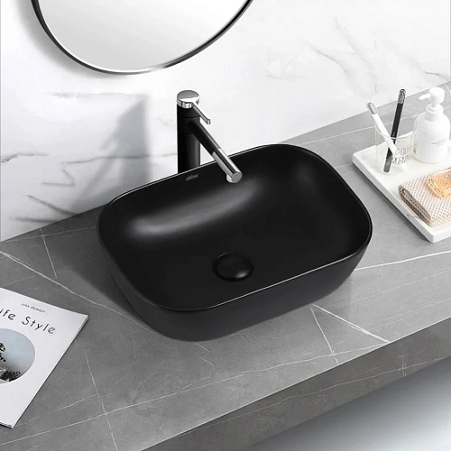 Раковина ABBER Rechteck AC2200MB накладная, черная матовая Раковина ABBER Rechteck AC2200MB накладная, черная матовая