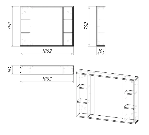 Зеркало GROSSMAN ФЛАЙ-100 см универсальное дуб сонома 100x75 201001 Зеркало GROSSMAN ФЛАЙ-100 см универсальное дуб сонома 100x75 201001