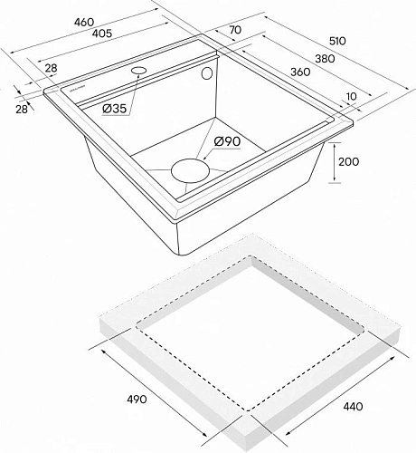 Кухонная мойка Paulmark STEPIA 45 с коландером ADVANCE брашированная PM114651-WH+A375-BS Кухонная мойка Paulmark STEPIA 45 с коландером ADVANCE брашированная PM114651-WH+A375-BS