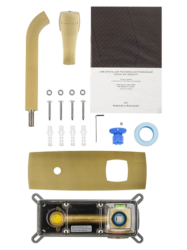 Смеситель для раковины Wonzon & Woghand FLEX встраиваемый, брашированное золото (WW-88869072-BG) Смеситель для раковины Wonzon & Woghand FLEX встраиваемый, брашированное золото (WW-88869072-BG)