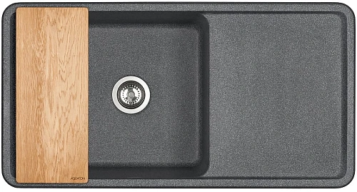 Кухонная мойка Aquaton Беллис 97 1A725132BS210 из литого мрамора, графит Кухонная мойка Aquaton Беллис 97 1A725132BS210 из литого мрамора, графит