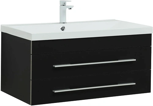 Тумба под раковину Aquanet Верона 90 New черный матовый 00272429 Тумба под раковину Aquanet Верона 90 New черный матовый 00272429