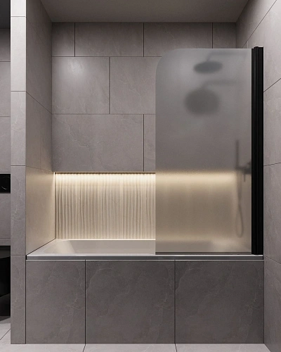 Шторка на ванну Timo TCM-70/03F-6 на монопетле 1400x700, профиль черный, стекло матовое 6 мм Шторка на ванну Timo TCM-70/03F-6 на монопетле 1400x700, профиль черный, стекло матовое 6 мм