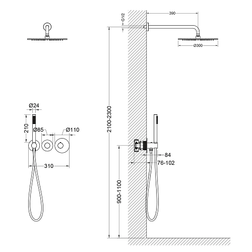 Душевая система Timo Saona SX-2359/00SM встраиваемая с термостатом хром Душевая система Timo Saona SX-2359/00SM встраиваемая с термостатом хром