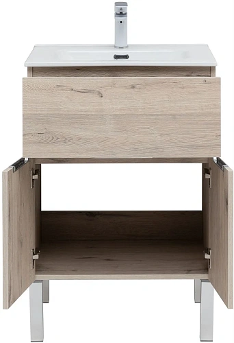 Тумба под раковину Aquanet Алвита New 60 1 ящик, 2 дверцы, дуб веллингтон белый 00277549 Тумба под раковину Aquanet Алвита New 60 1 ящик, 2 дверцы, дуб веллингтон белый 00277549