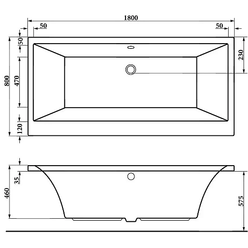 Акриловая ванна BERGES TARI 180х80, черный глянец 052029 Акриловая ванна BERGES TARI 180х80, черный глянец 052029