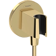 Шланговое подключение Hansgrohe FixFit Porter S с держателем для душа 26888990, полированное золото Шланговое подключение Hansgrohe FixFit Porter S с держателем для душа 26888990, полированное золото