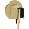 Шланговое подключение Hansgrohe FixFit Porter S с держателем для душа 26888990, полированное золото Шланговое подключение Hansgrohe FixFit Porter S с держателем для душа 26888990, полированное золото