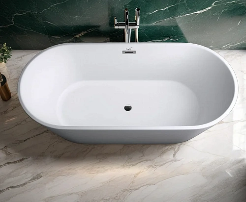 Ванна отдельностоящая Ceruttispa SKYE170 CT10513 1700x750x600 акриловая, отдельностоящая, белая, со сливом-переливом Ванна отдельностоящая Ceruttispa SKYE170 CT10513 1700x750x600 акриловая, отдельностоящая, белая, со сливом-переливом