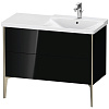 Картинка анонса товара «тумба под раковину duravit xviu xv44980b140 напольная 100 см черный глянцевый»