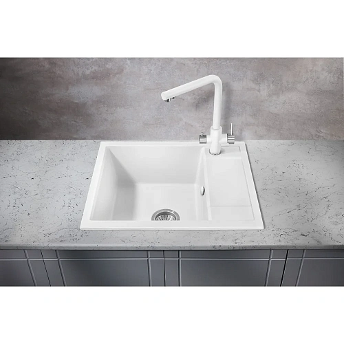 Кухонная мойка Milacio Navarra 60 Cuarzo (MC.77072), белый Кухонная мойка Milacio Navarra 60 Cuarzo (MC.77072), белый