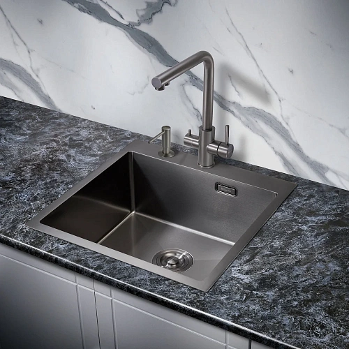 Кухонная мойка Milacio Denia 51 Steel (MC.77489) сталь воронёная Кухонная мойка Milacio Denia 51 Steel (MC.77489) сталь воронёная