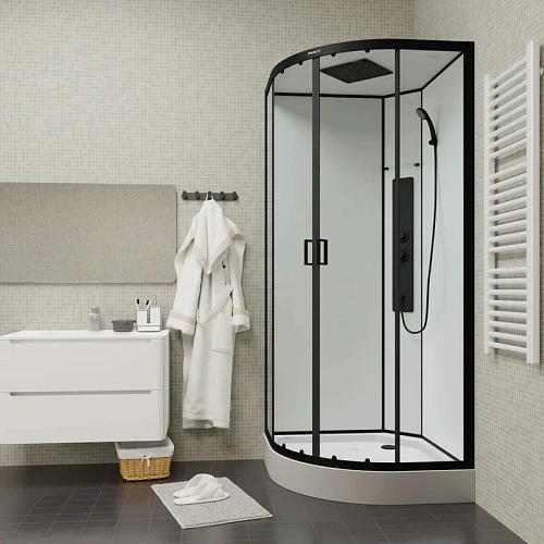 Душевая кабина Parly AMI 900x900 профиль черный, стекло прозрачное Душевая кабина Parly AMI 900x900 профиль черный, стекло прозрачное