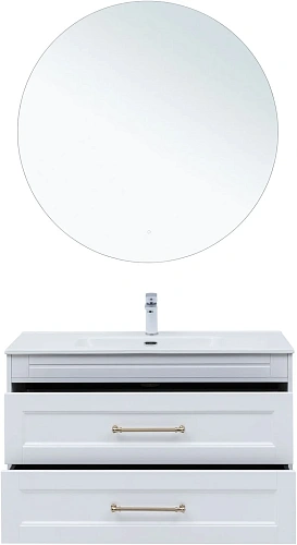 Тумба под раковину Aquanet Бостон new 100 00347183 белый сатин ручки золото Тумба под раковину Aquanet Бостон new 100 00347183 белый сатин ручки золото